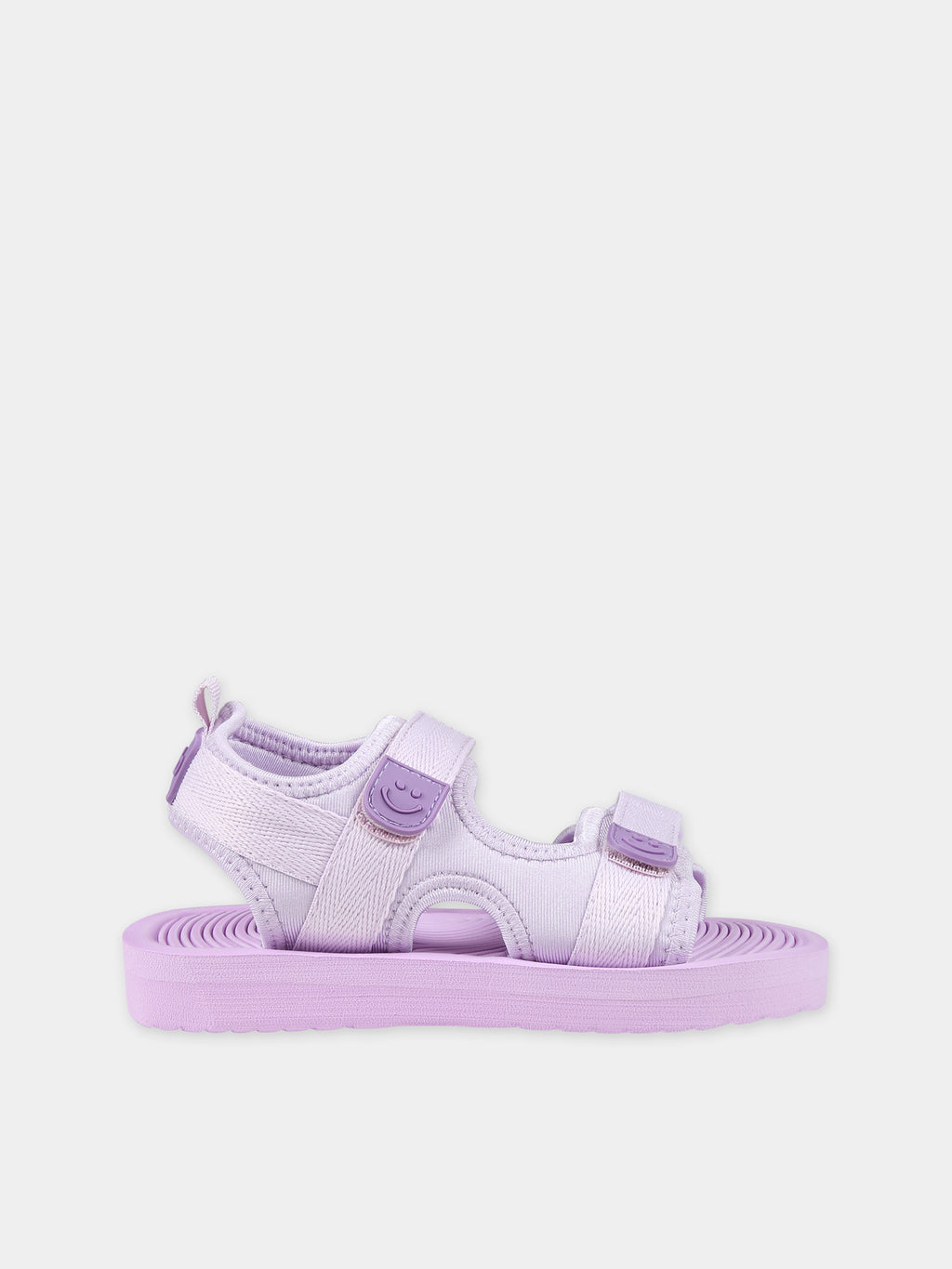 Purple sandals for girl with logo